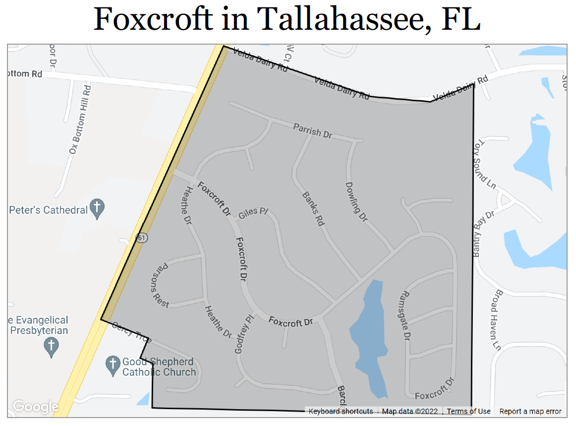 Foxcroft Subdivision in Tallahassee, Florida Living In Tallahassee