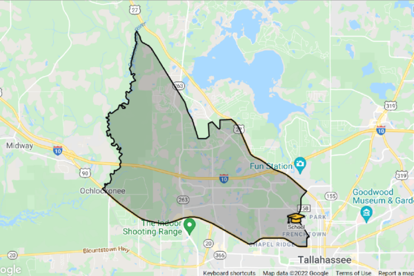 Map of area zoned for Griffin Middle School