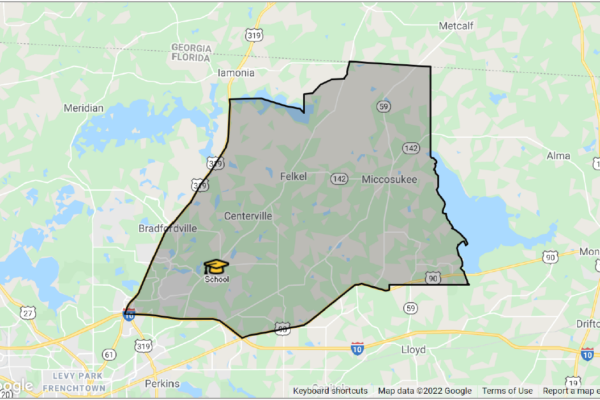 Map of area zoned for Montford Middle School