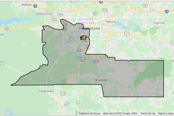 Map of area zoned for Nims Middle School