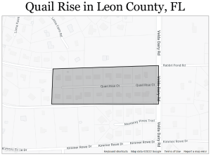 Map of the Quail Rise neighborhood in northeast Tallahassee
