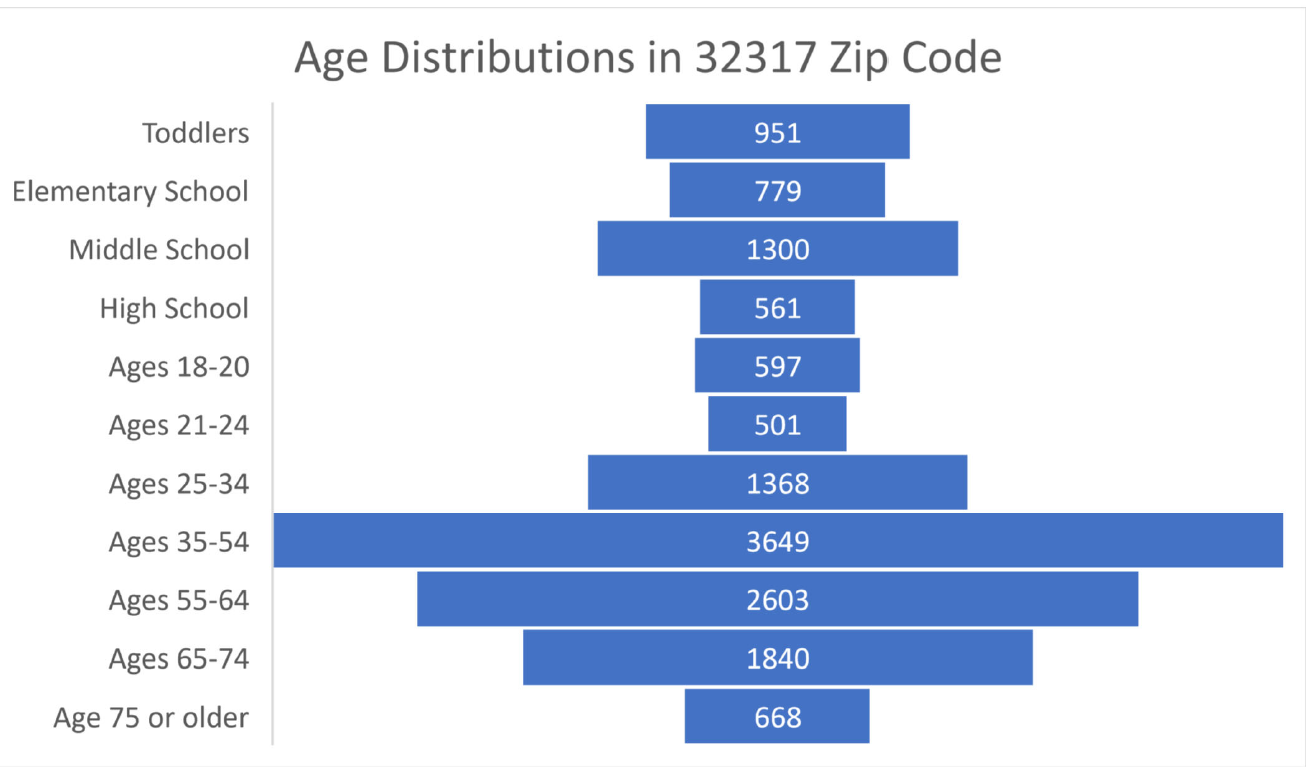Age Distributions of Population in 32317