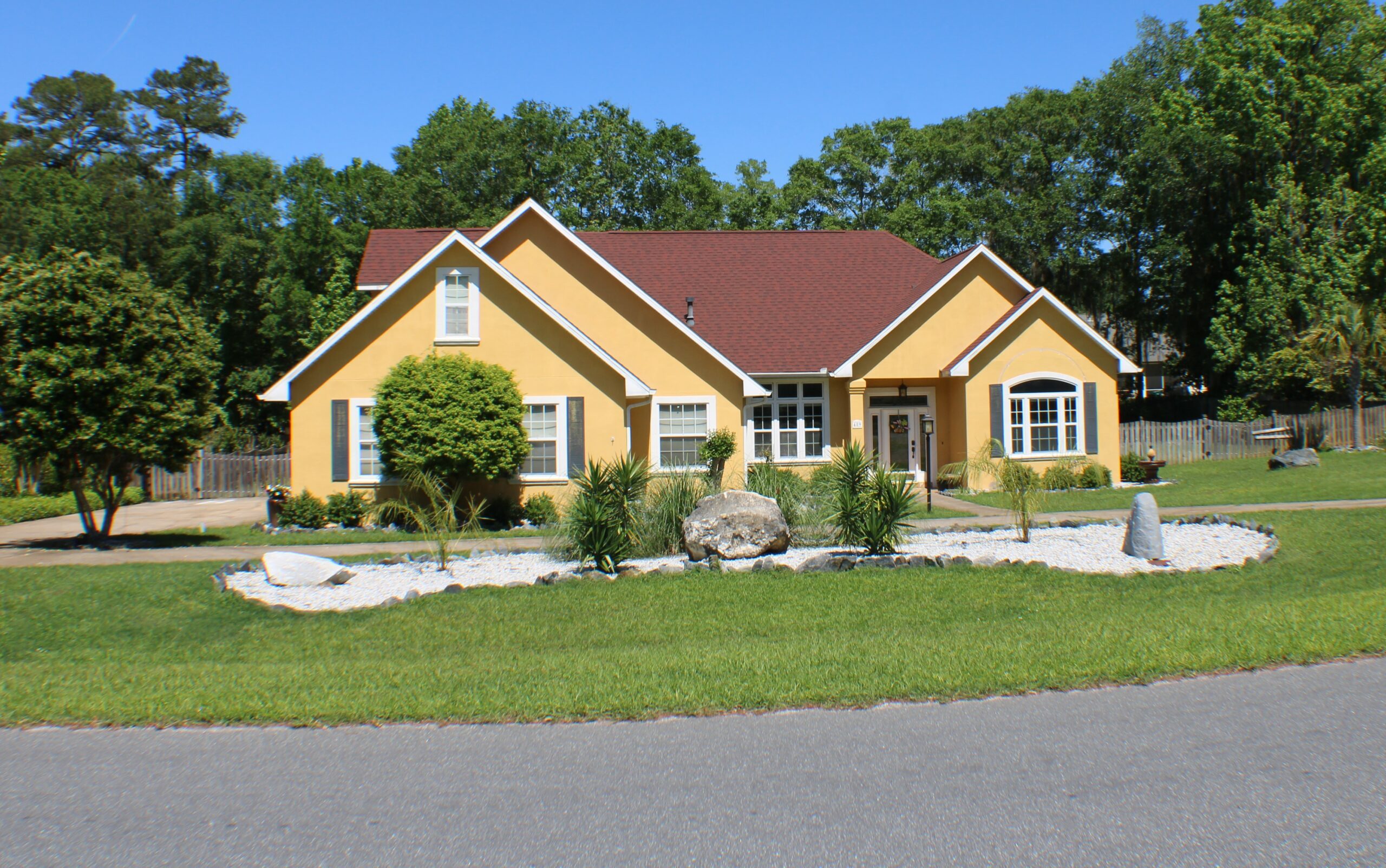 Decorative photo of bright orange house found in Summerbrooker during a home tour.