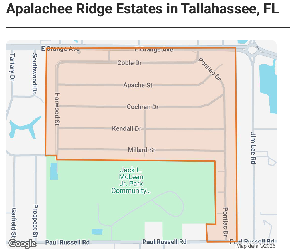Apalachee Ridge Estates, Tallahassee Florida